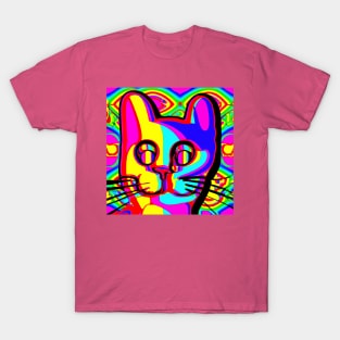 the cat is in full color by itself on a bright background T-Shirt